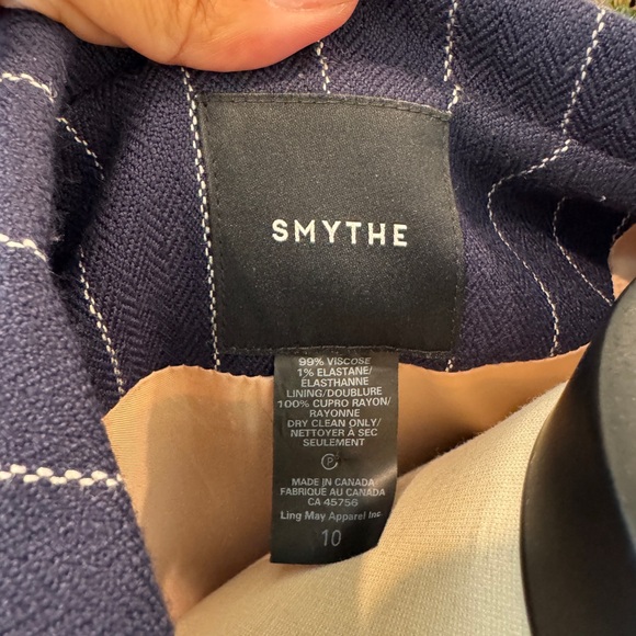 Smythe Navy & White Pin-Striped Women's Blazer - Size 10 - Picture 10 of 11